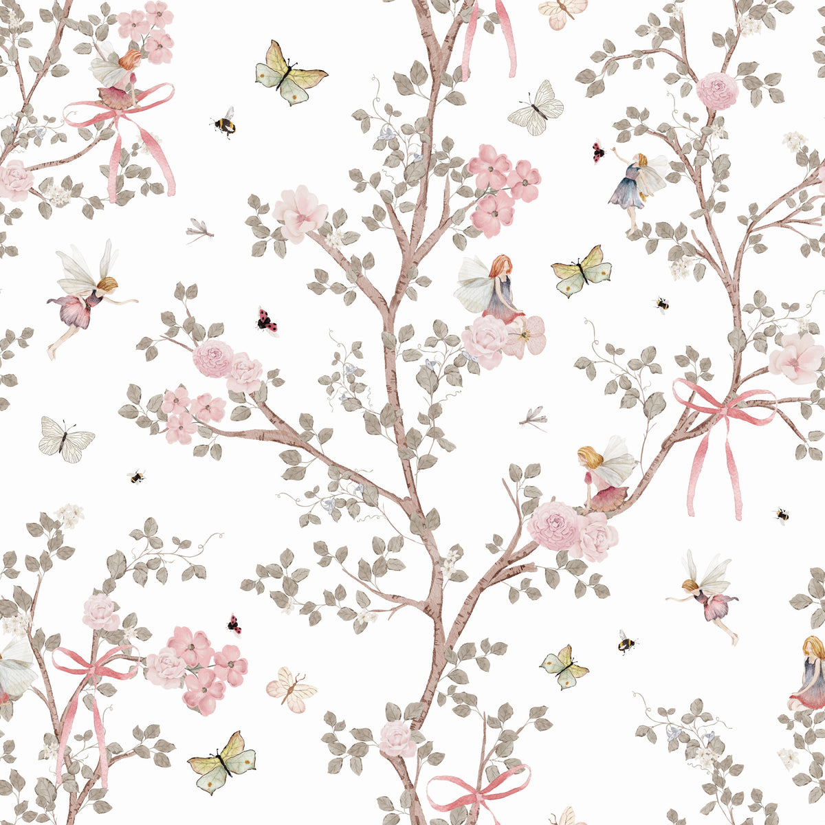 Enchanted Fairies Chinoiserie Garden Wallpaper⁠ in your room