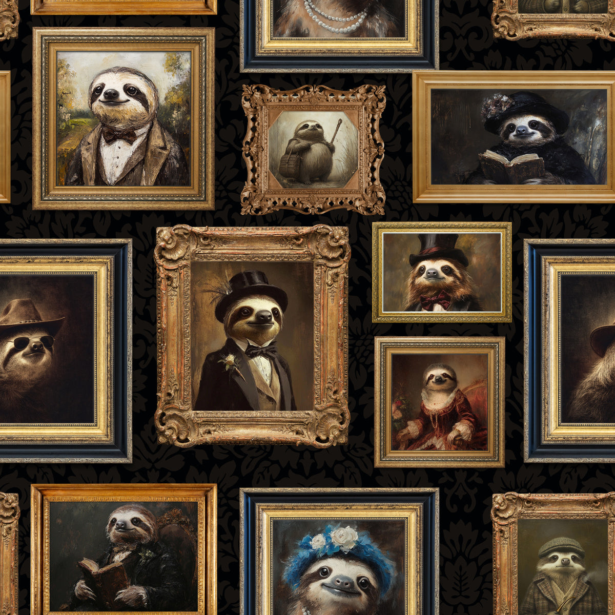 Sloth Society Portraits Wallpaper⁠ in your room