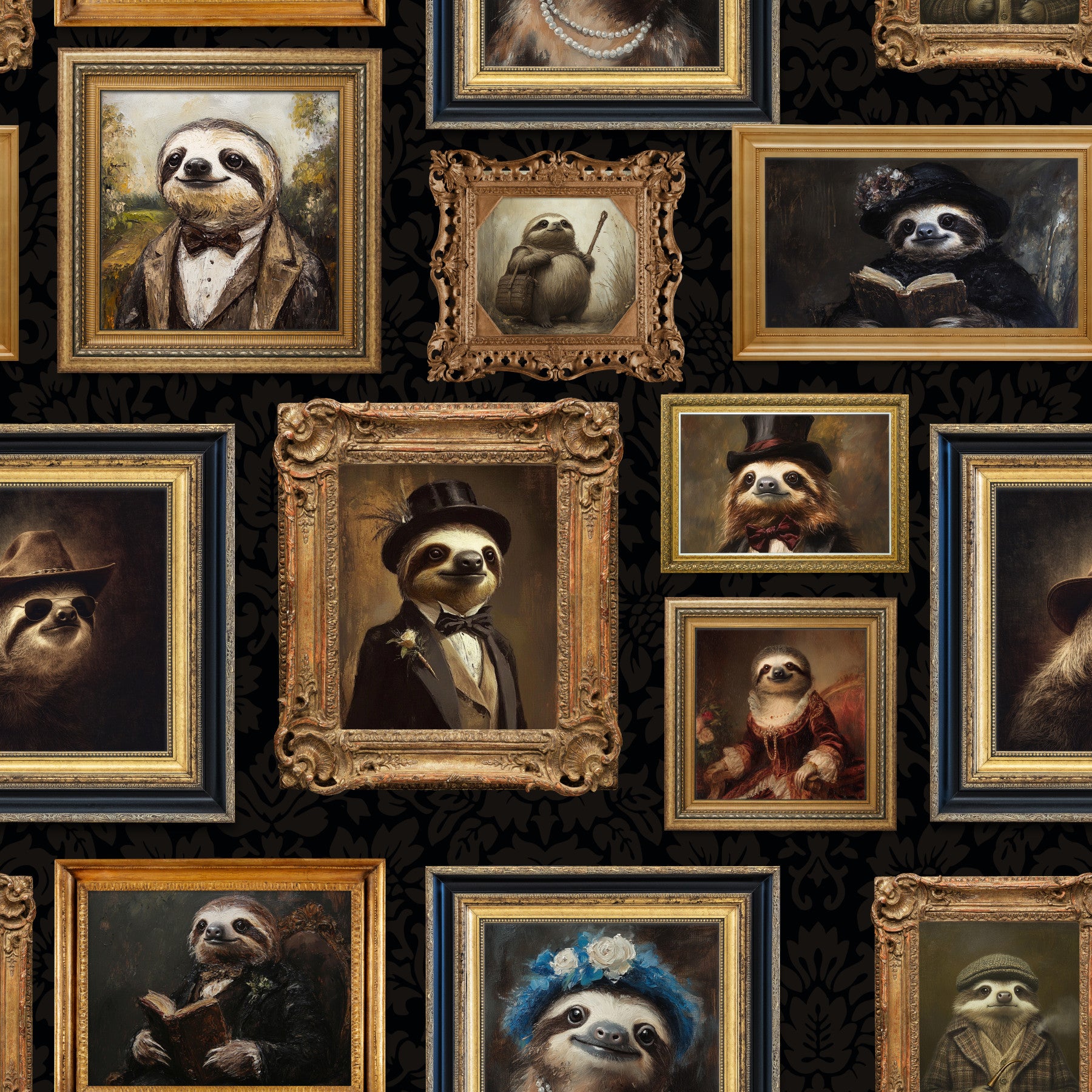 Sloth Society Portraits Wallpaper⁠