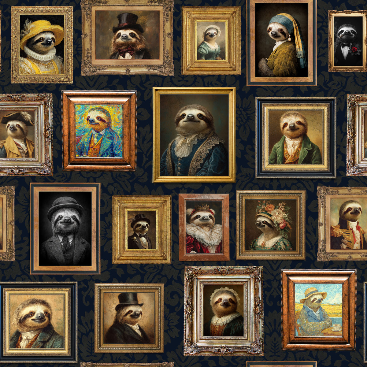 Regal Sloths Gallery Wallpaper⁠ in your room — zoomed