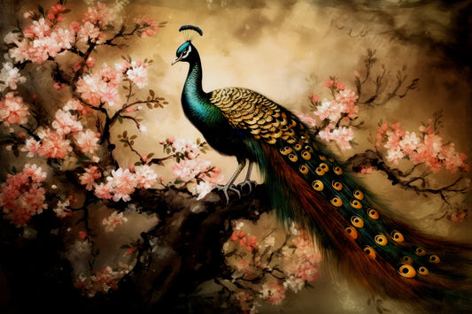 Peacock's Bloom Wall Mural