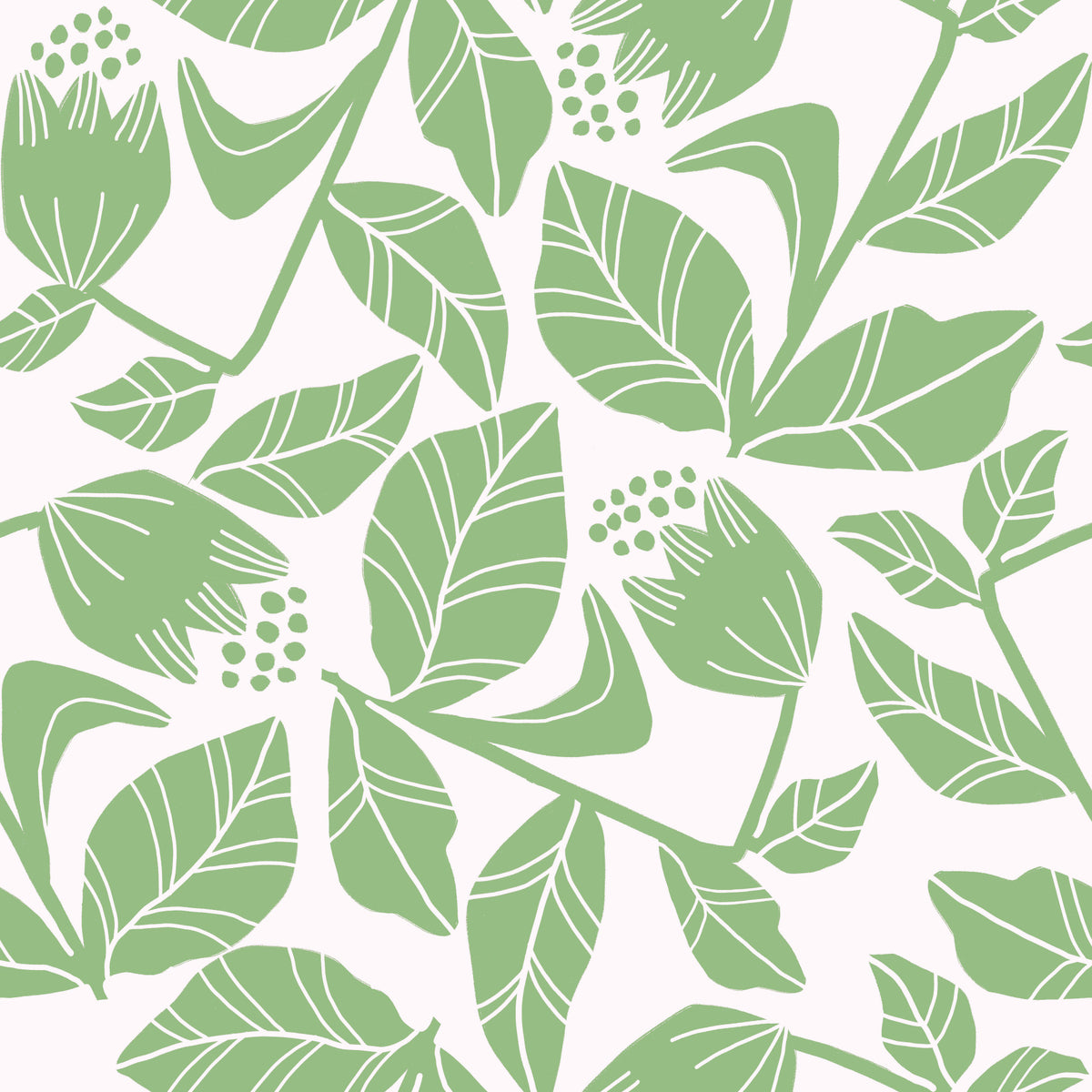 Mint Floral Wallpaper⁠ in your room — zoomed