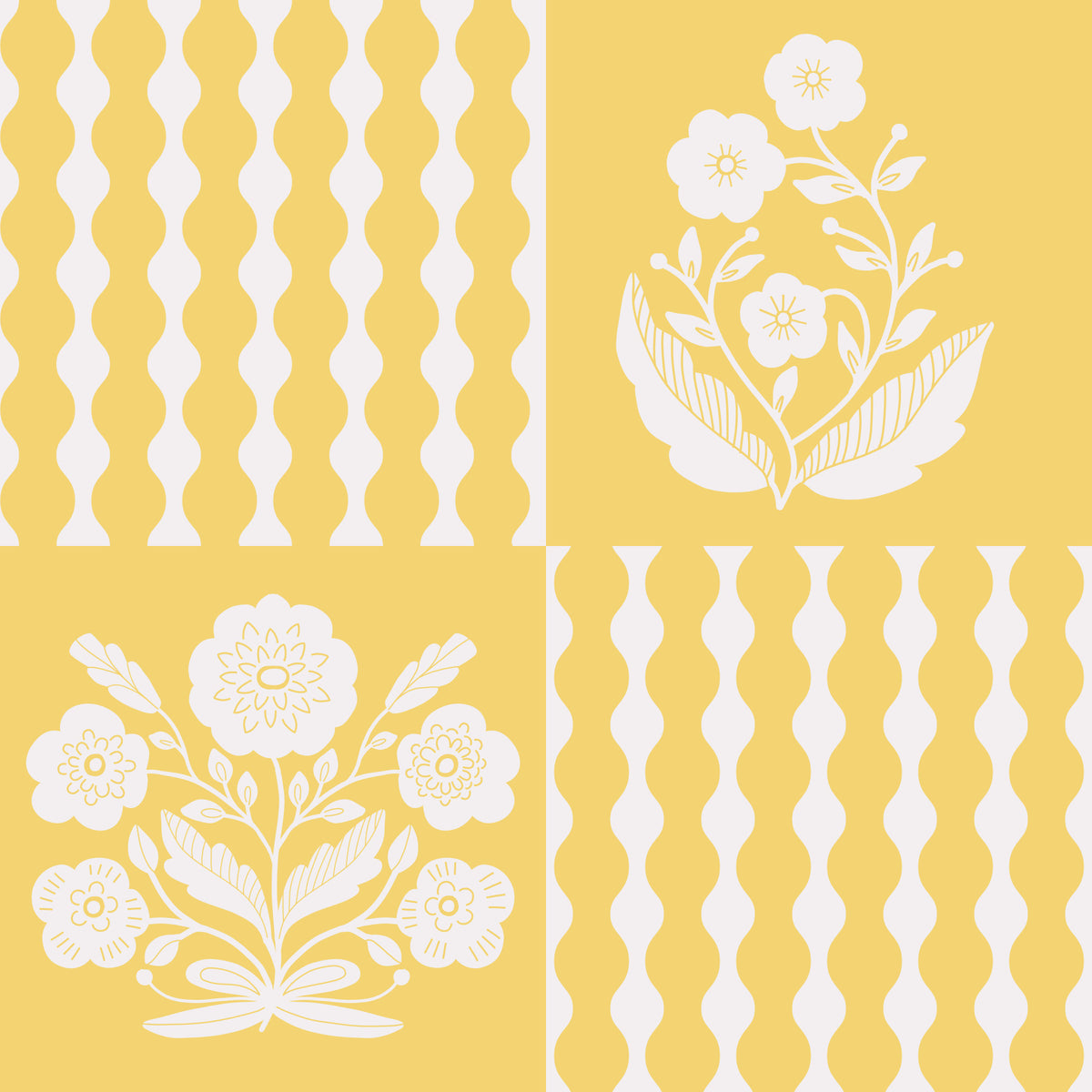 Sunny Florals Wallpaper⁠ in your room — zoomed