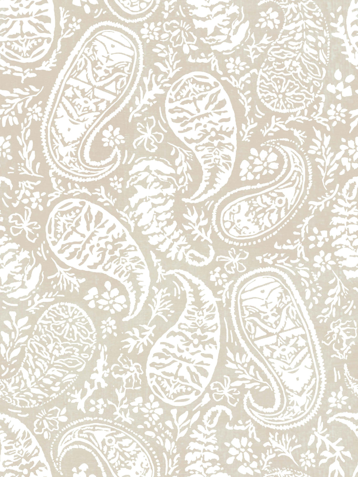 Timeless Neutral Paisley Elegance Wallpaper⁠ in your room — zoomed