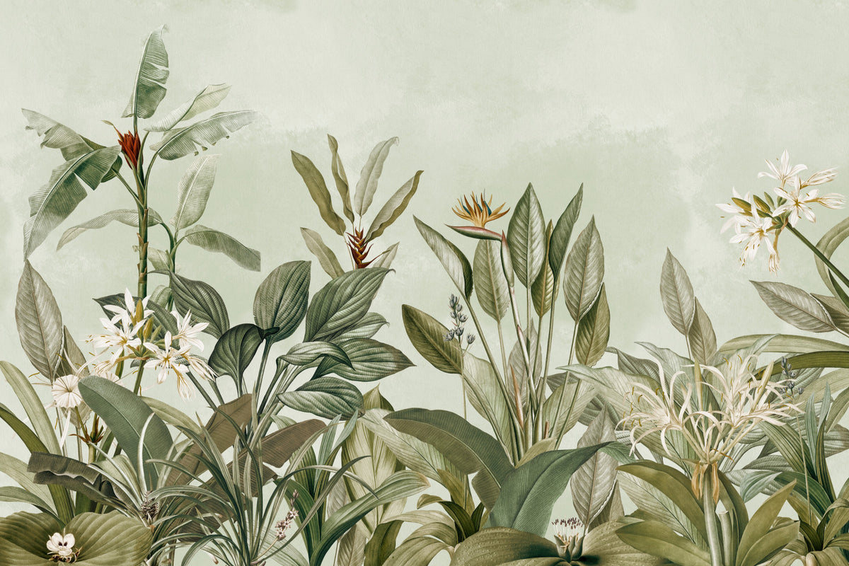 Botanical Serenity Wall Mural in your room