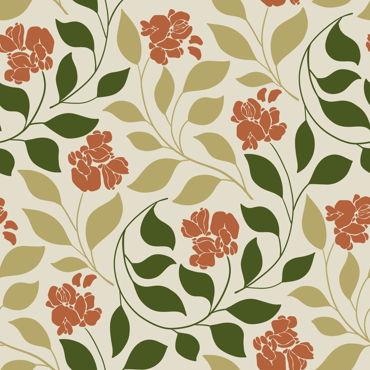 Rosmira - Earthy Blossom Wallpaper⁠ in your room