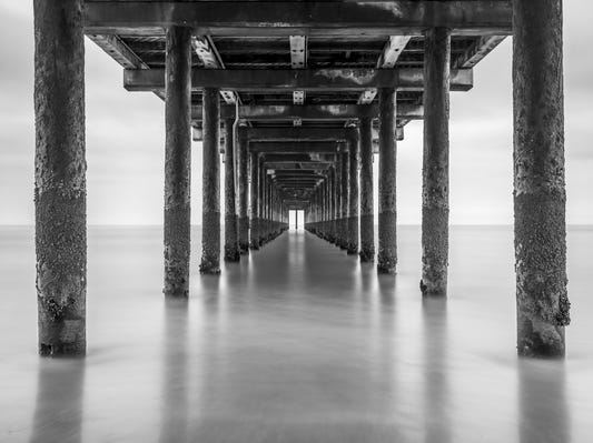 Pillars Under a Pier Wall Mural