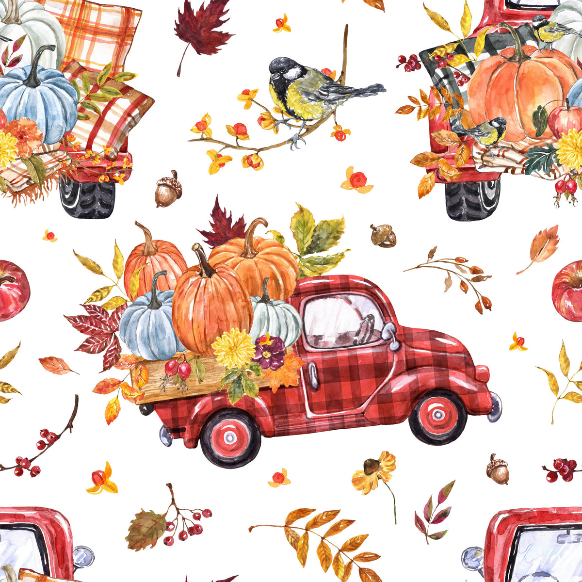 Autumn Harvest Trucks Wallpaper⁠ in your room — zoomed