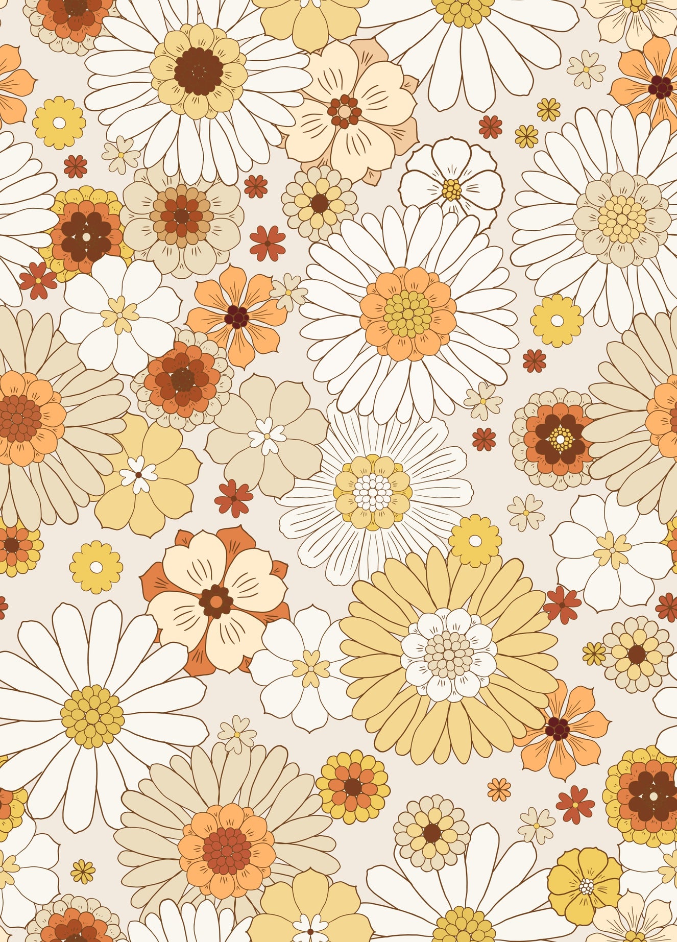 1970s Daisy Dreamscape Wallpaper⁠