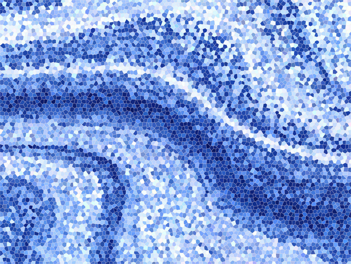 Blue Mosaic Waves Wall Mural in your room