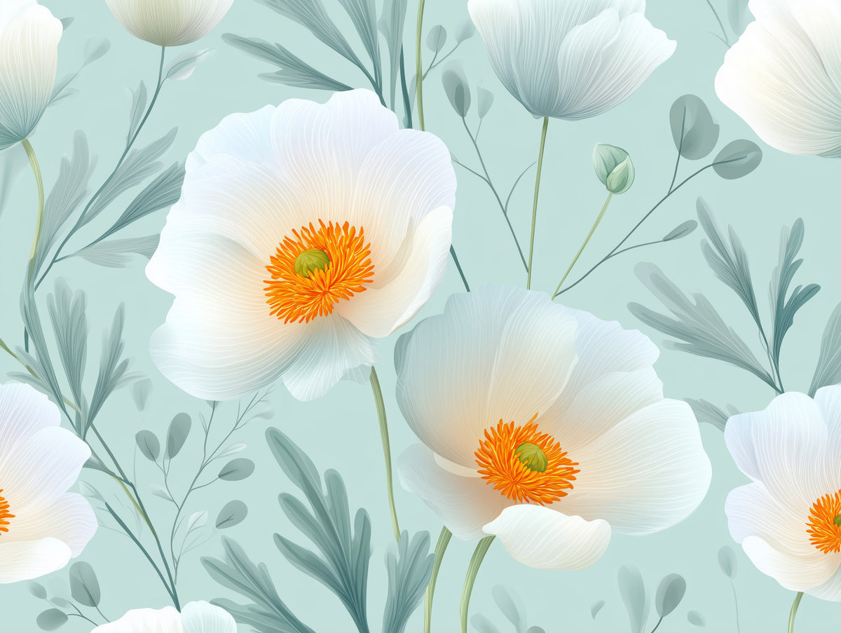 Poppy Serenity Wall Mural in your room — zoomed