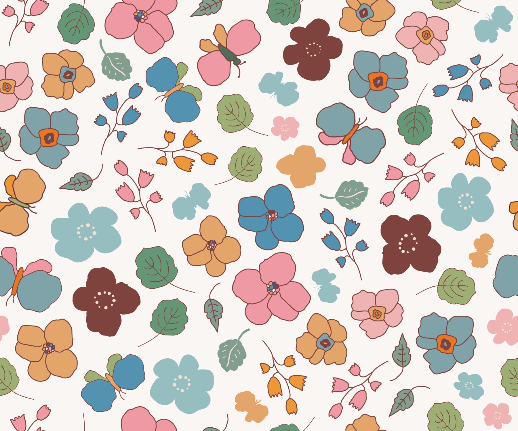 Butterfly Blooms Wallpaper⁠ in your room — zoomed