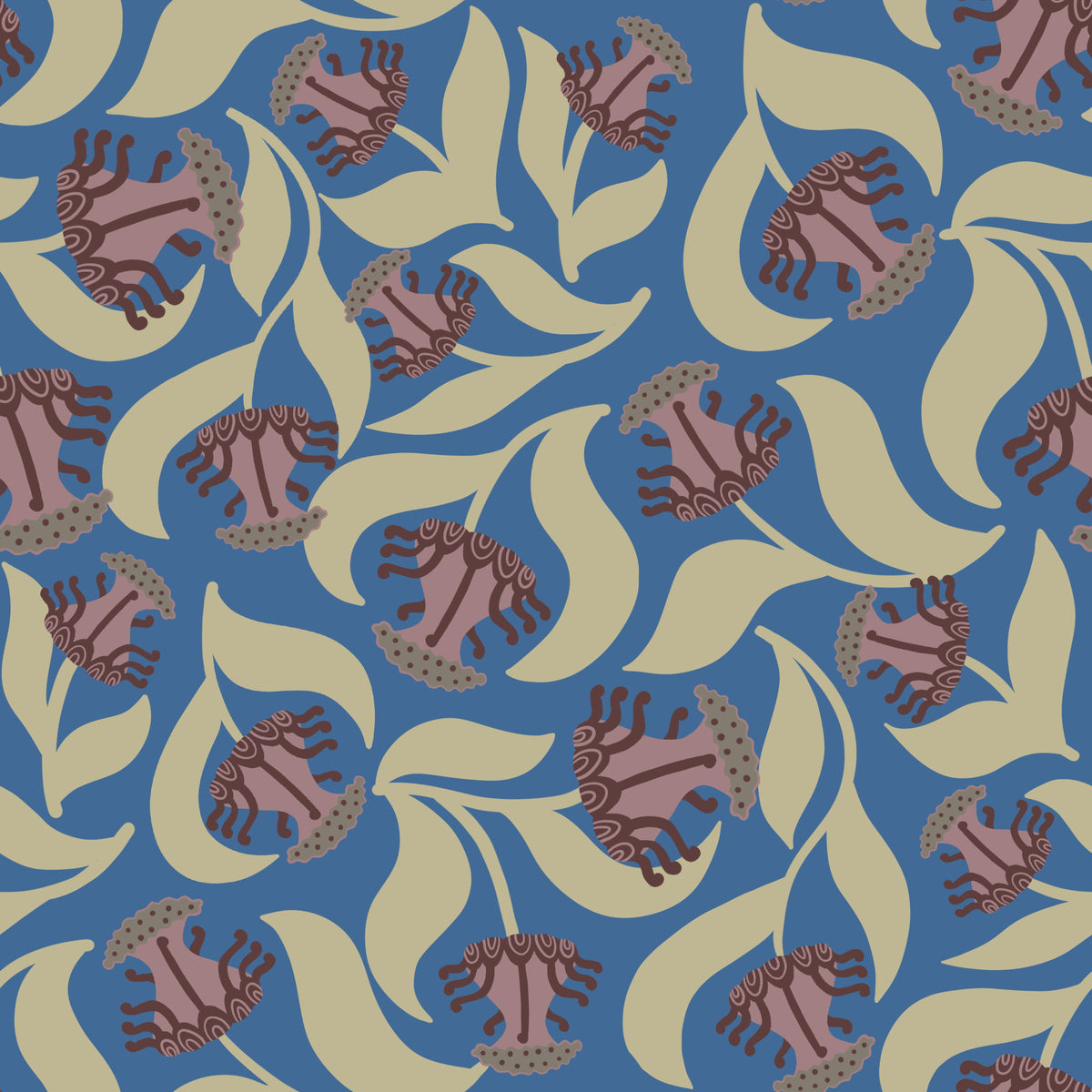 Velora - Stylized Flora Wallpaper⁠ in your room — zoomed