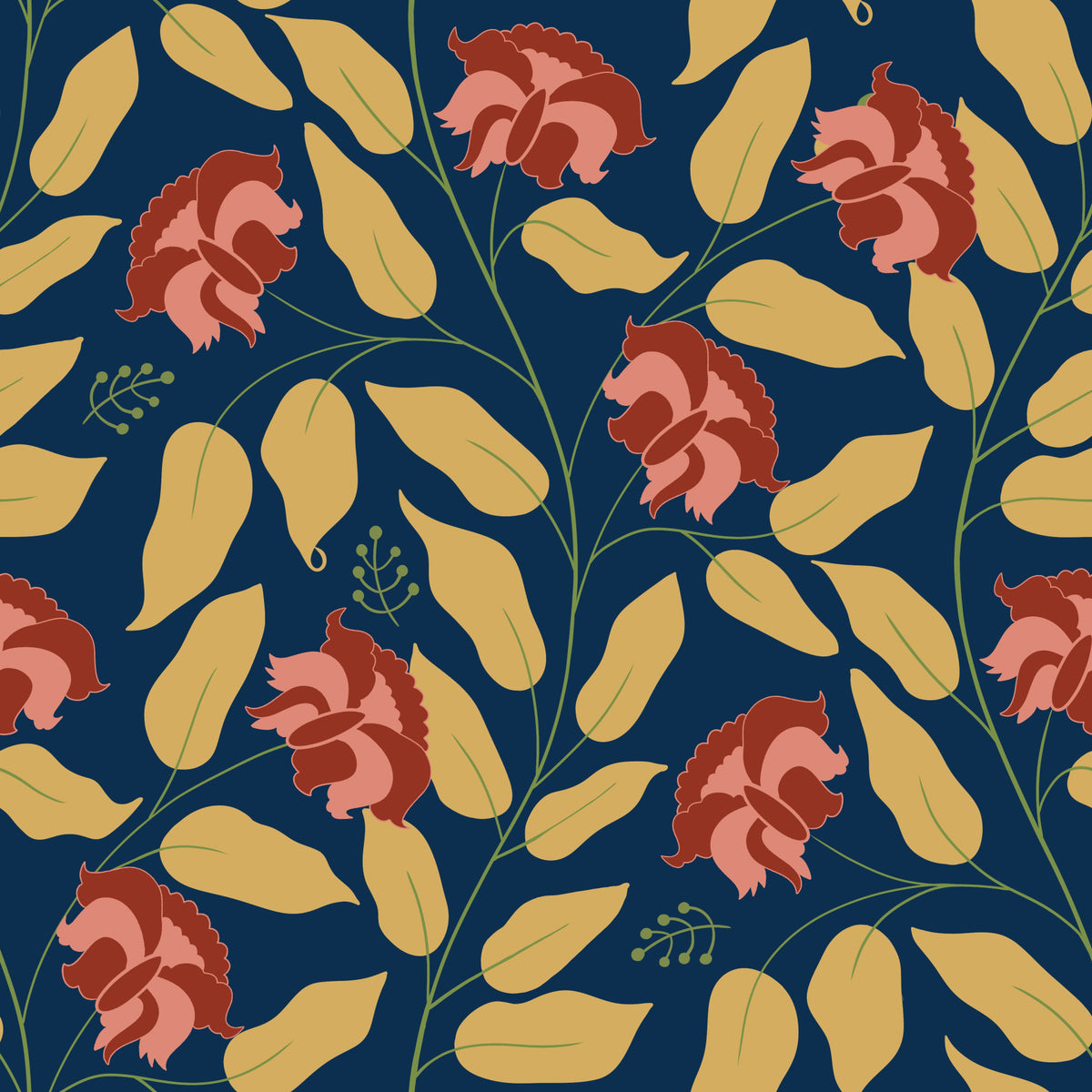 Seraphyne - Earthy Floral Wallpaper⁠