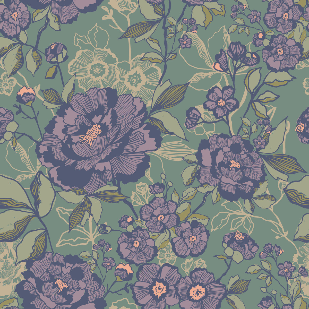 Vintage Bloom Wallpaper⁠ in your room
