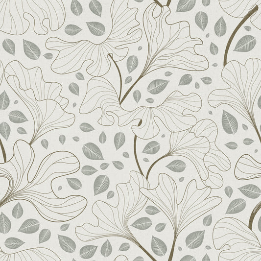 Timeless Ginkgo Garden Soft Blue Wallpaper⁠