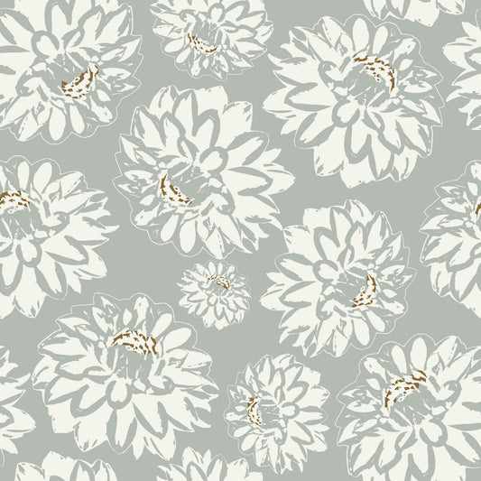 Dahlias Soft Blue Wallpaper⁠