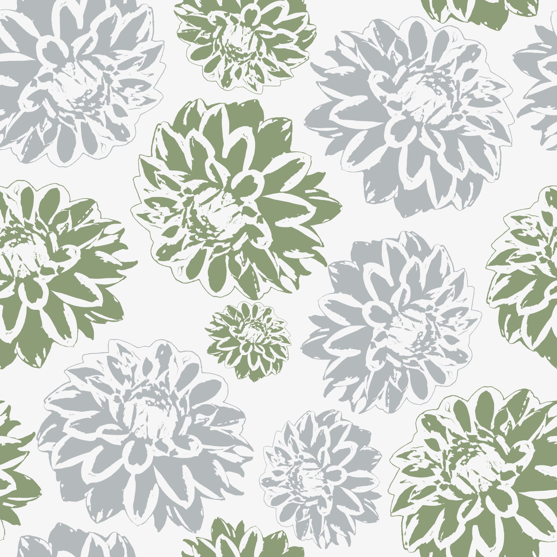 Dhalias green and blue Wallpaper⁠