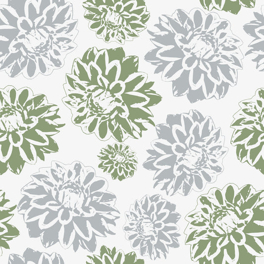 Dhalias green and blue Wallpaper⁠