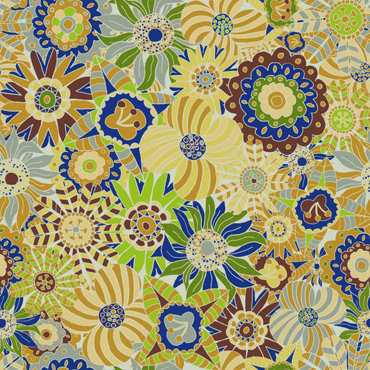 Summer Morning Scandi Round Flowers Wallpaper⁠