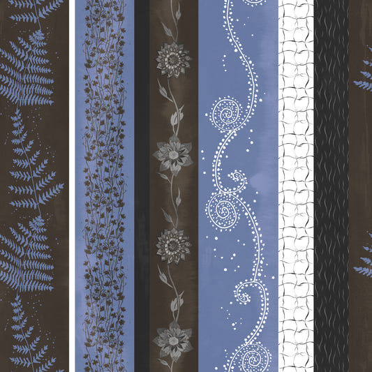 Abstract Nature Stripes Blue Copper Wallpaper⁠