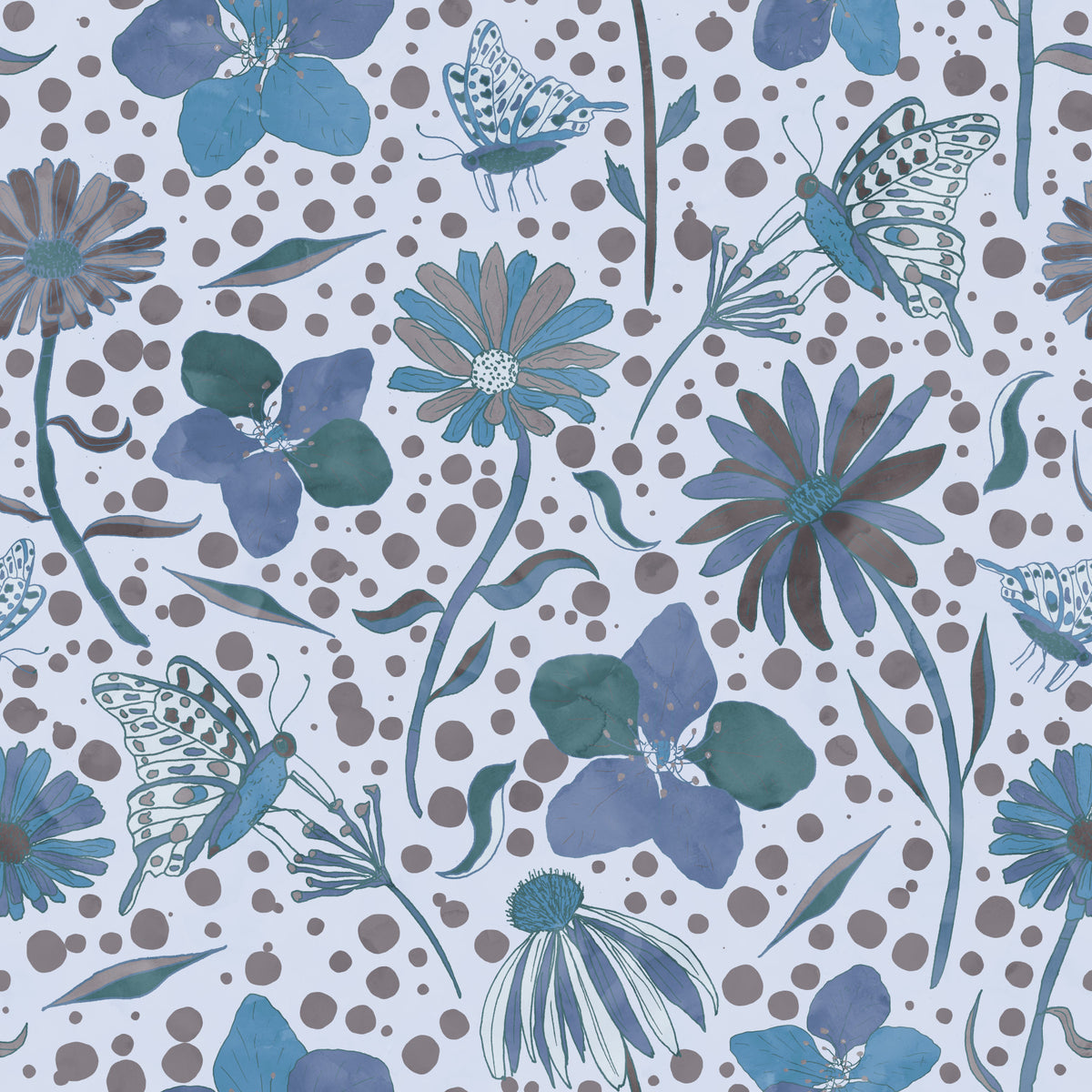 Secret Butterfly Garden Blue Wallpaper⁠ in your room