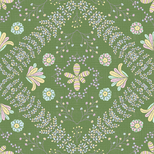 Bloom Tapestry Olive Green Wallpaper⁠