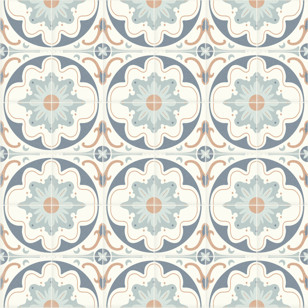 Aged Cement Tile Backsplashes - Navy Wallpaper⁠ in your room