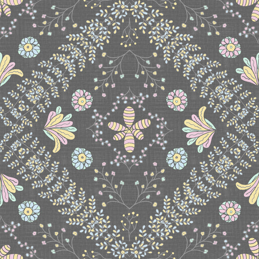 Bloom Tapestry Gray Wallpaper⁠
