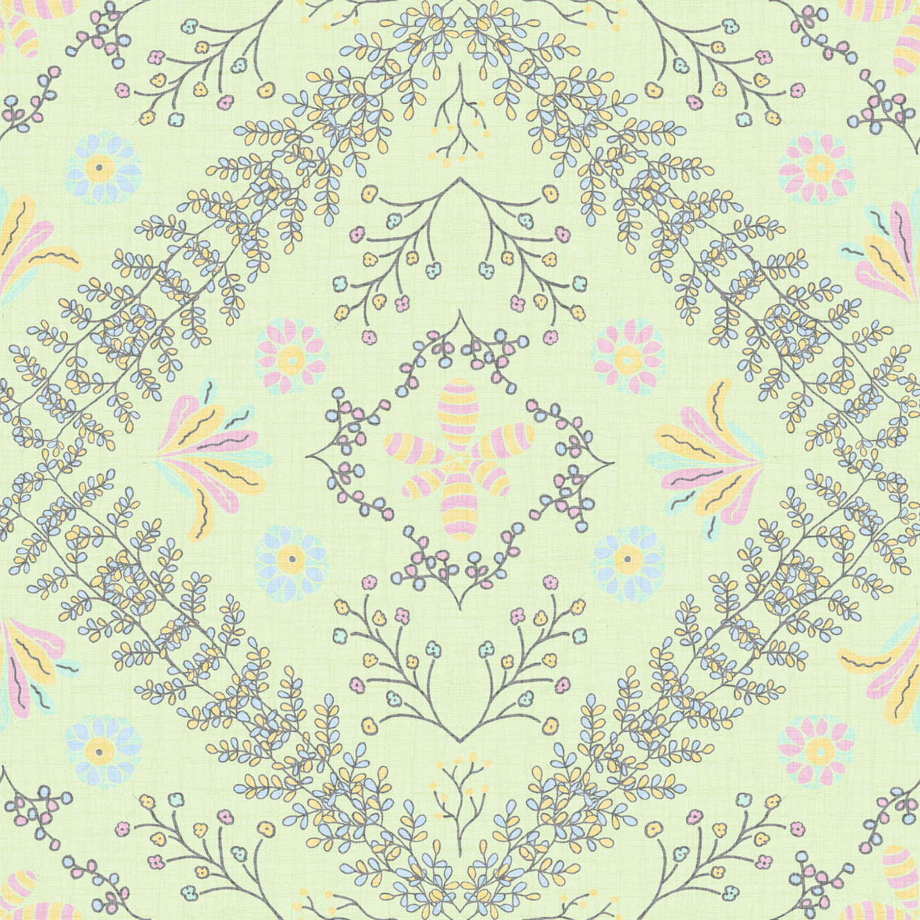 Bloom Tapestry Sage Green Wallpaper⁠