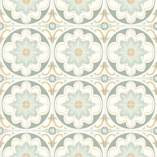 Aged Cement Tile Backsplashes - Sage Wallpaper⁠
