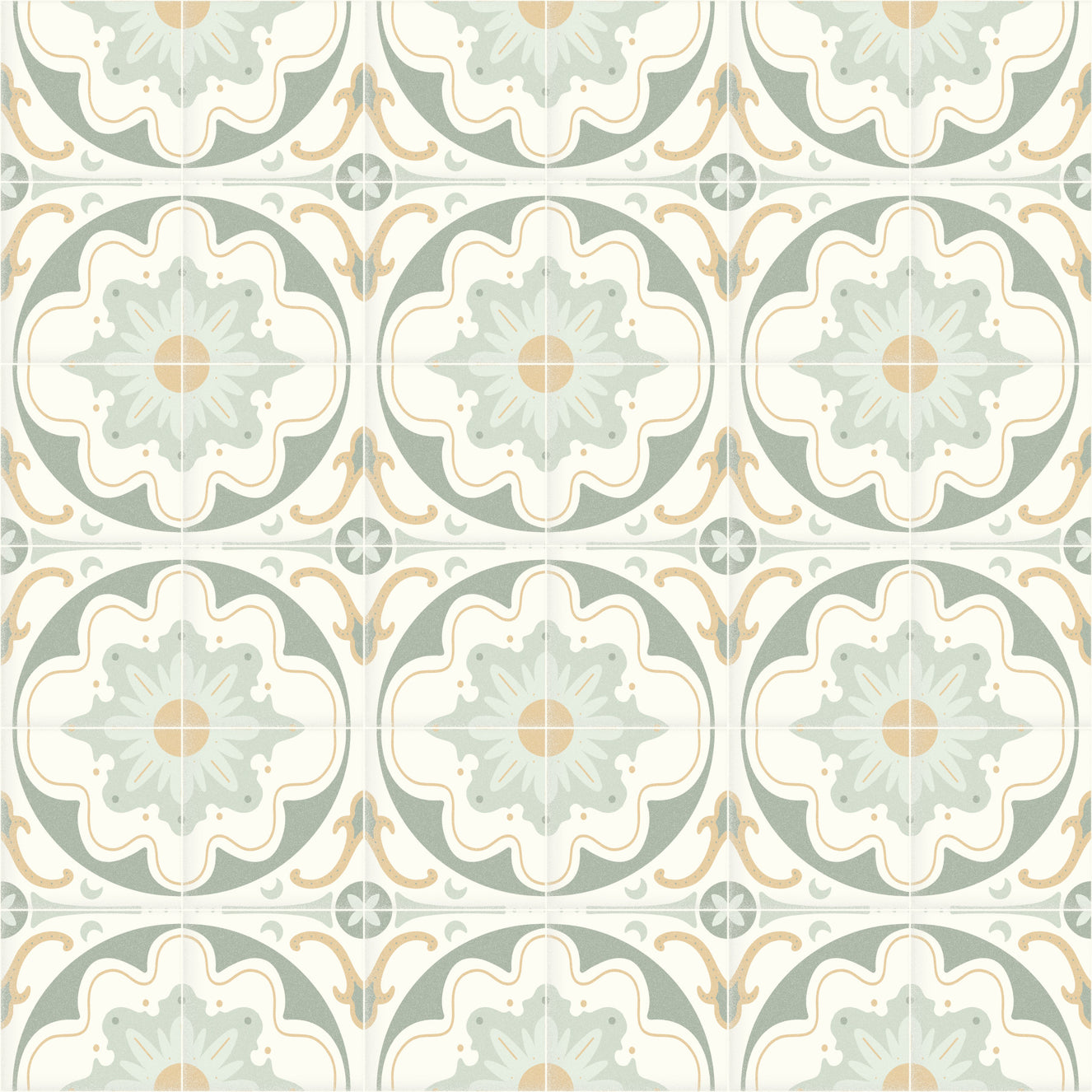 Aged Cement Tile Backsplashes - Sage Wallpaper⁠
