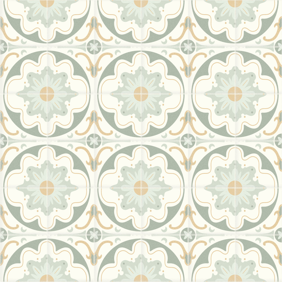 Aged Cement Tile Backsplashes - Sage Wallpaper⁠ in your room