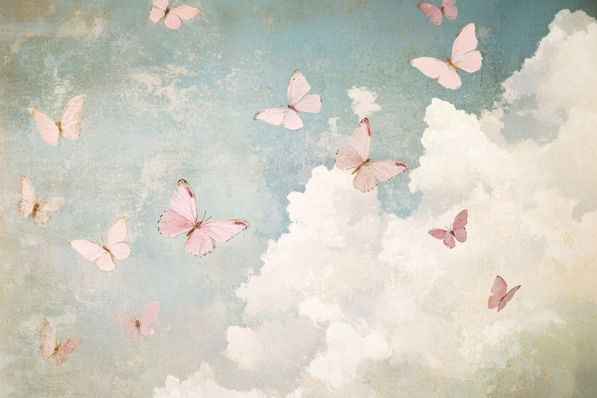 Butterfly Dreams Wall Mural in your room — zoomed