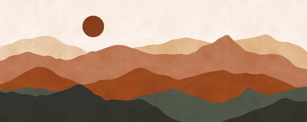 Earthy Mountain Hues Wall Mural in your room — zoomed