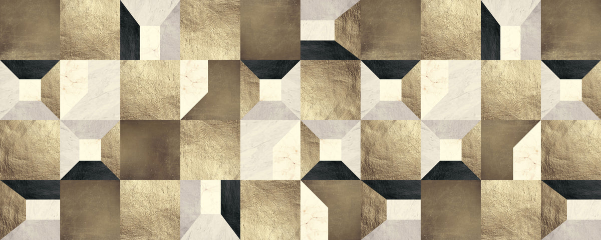 Gilded Geometry Wall Mural in your room — zoomed