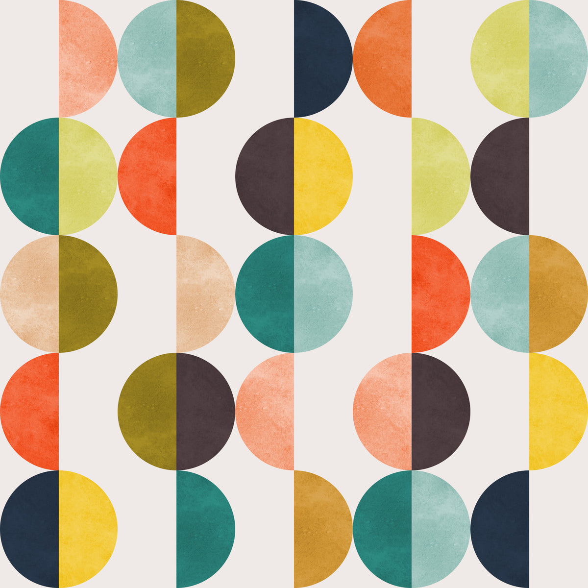 Retro Circles Wallpaper⁠ in your room