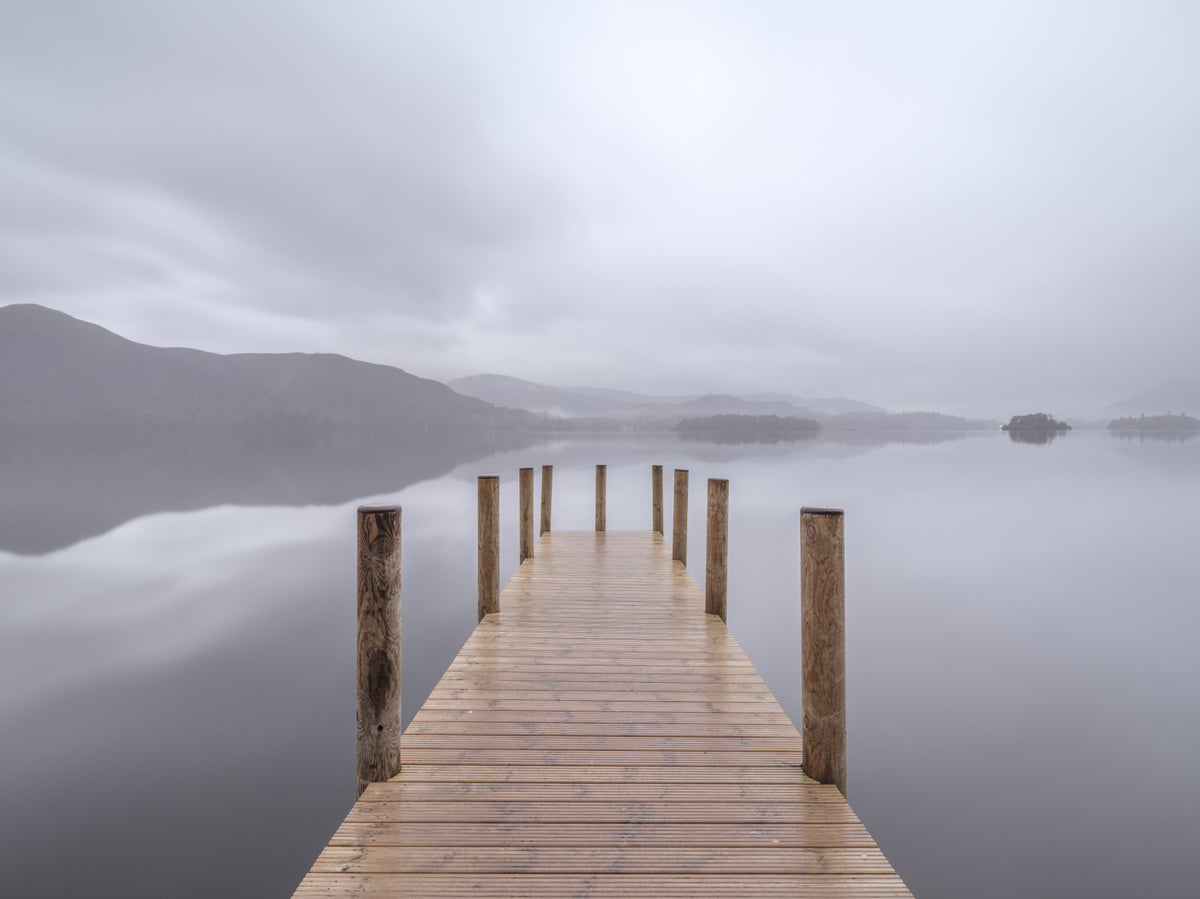 Wooden Pier Serenity Wall Mural in your room — zoomed