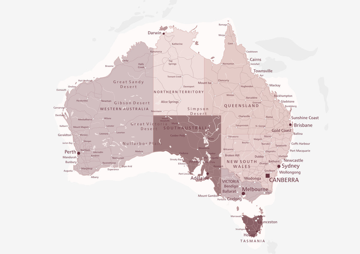 Australia Pink Tones Wall Mural in your room