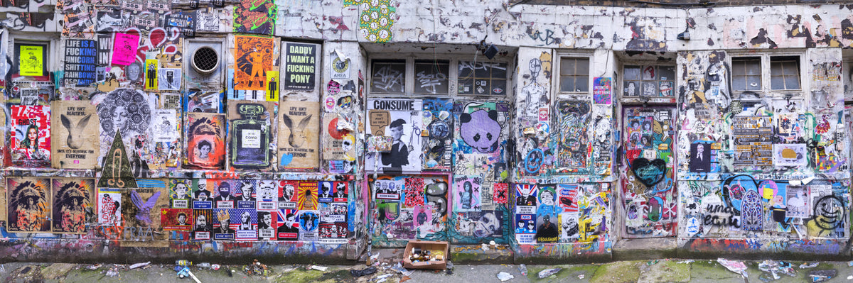 Brick Lane Graffiti Wall Mural in your room — zoomed