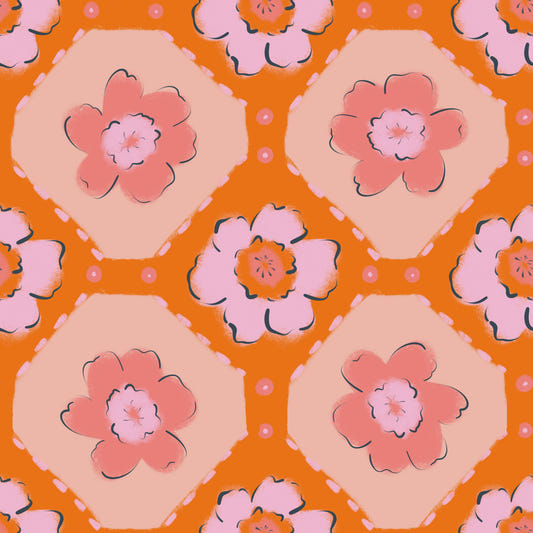 Peach Bloom Pop Wallpaper⁠