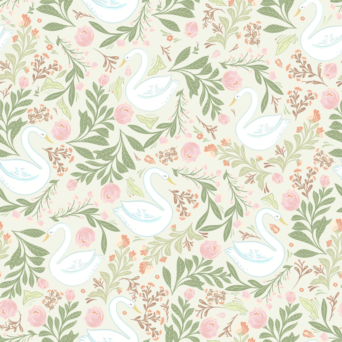 Swan Lake Serenity Wallpaper⁠ in your room — zoomed