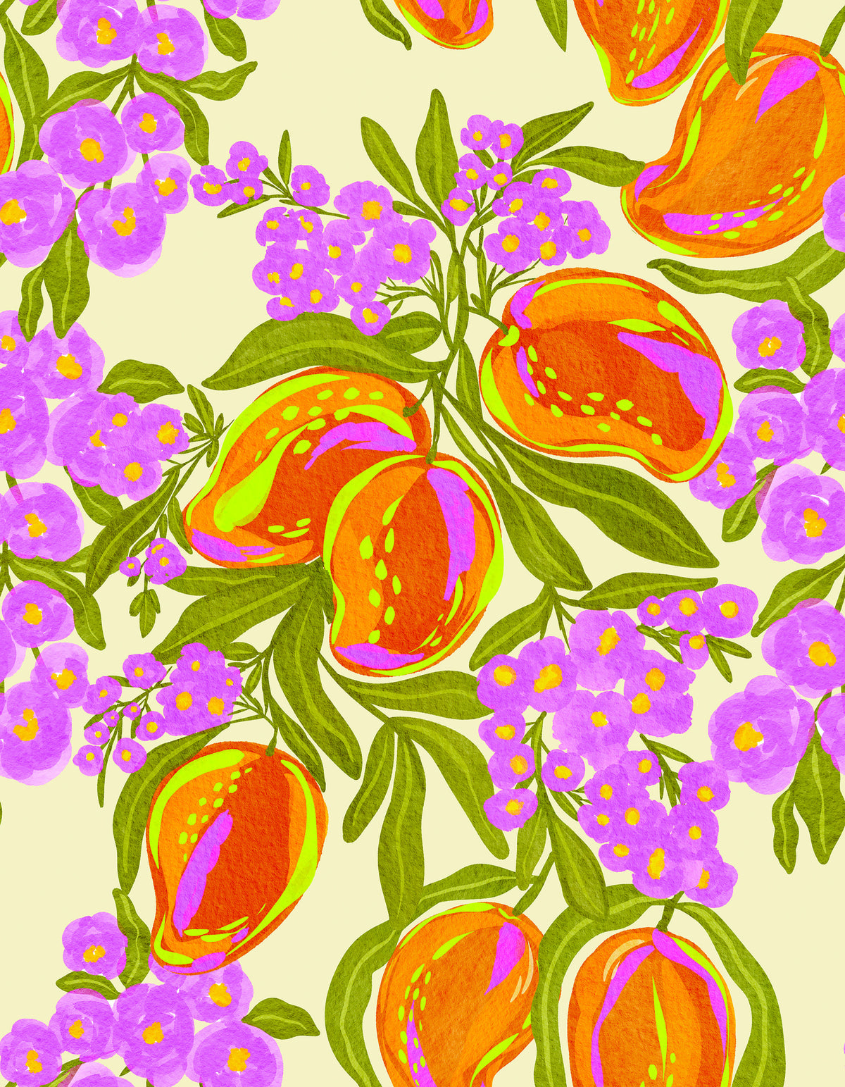 Vibrant Mango Garden Wallpaper⁠ in your room — zoomed
