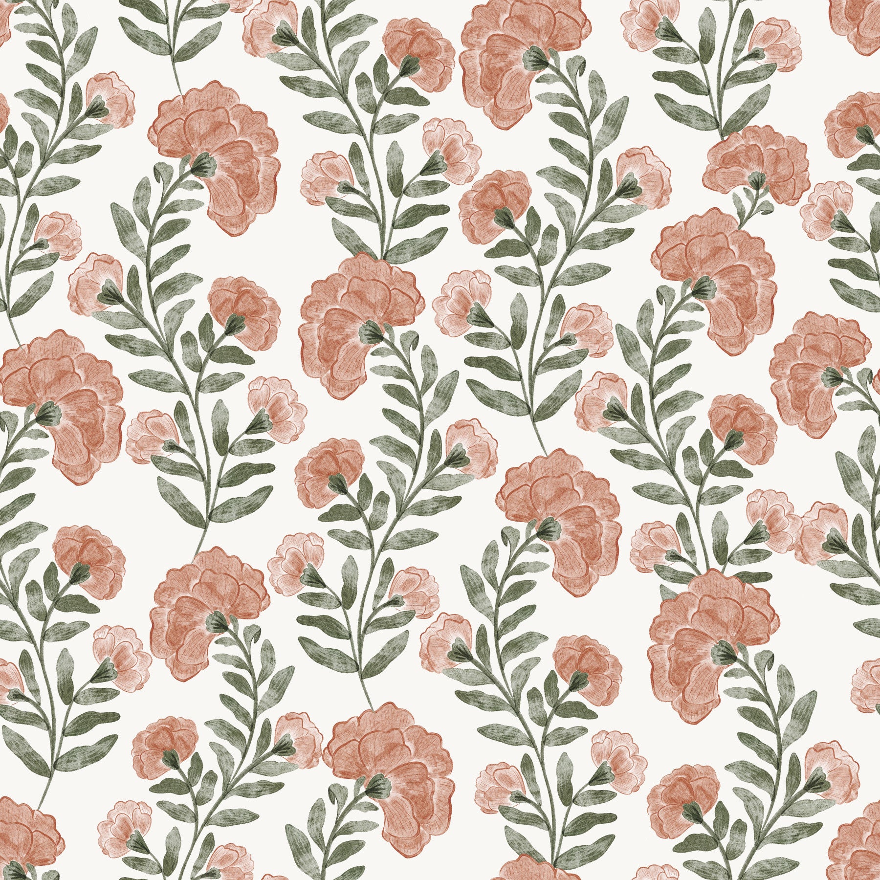 Vintage Trailing Bloom Wallpaper⁠