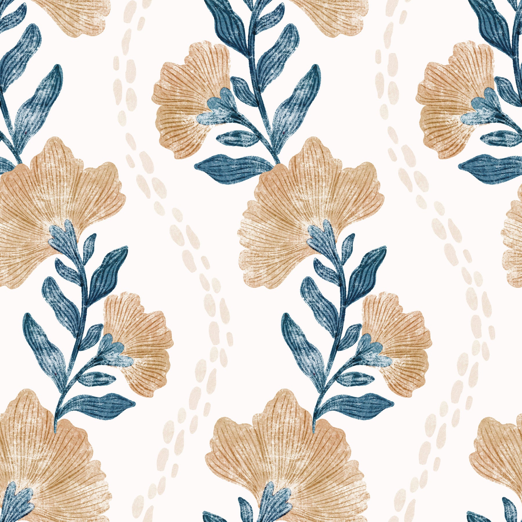 Autumn Floral Bloom Wallpaper⁠ in your room — zoomed