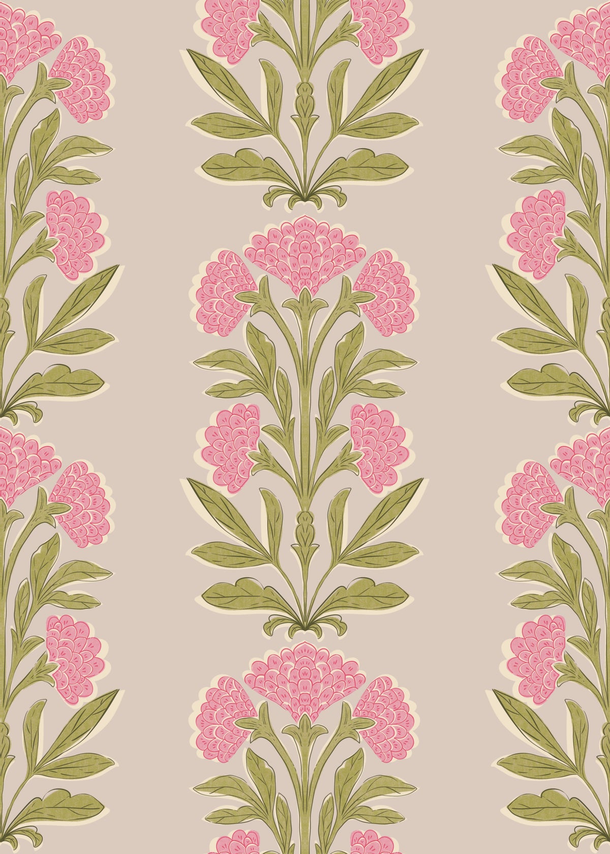 Elegant Floral Columns Wallpaper⁠ in your room