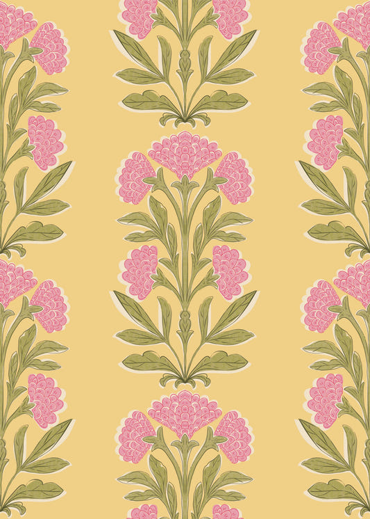 Golden Mughal Bloom Wallpaper⁠