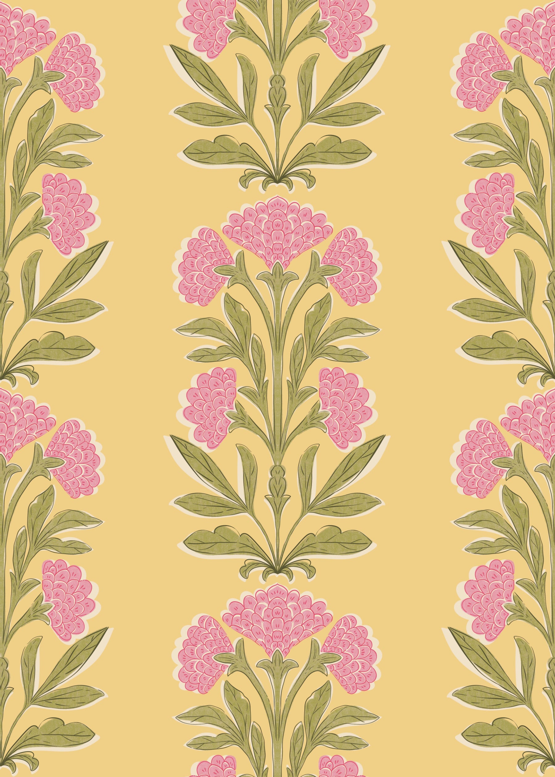 Golden Mughal Bloom Wallpaper⁠