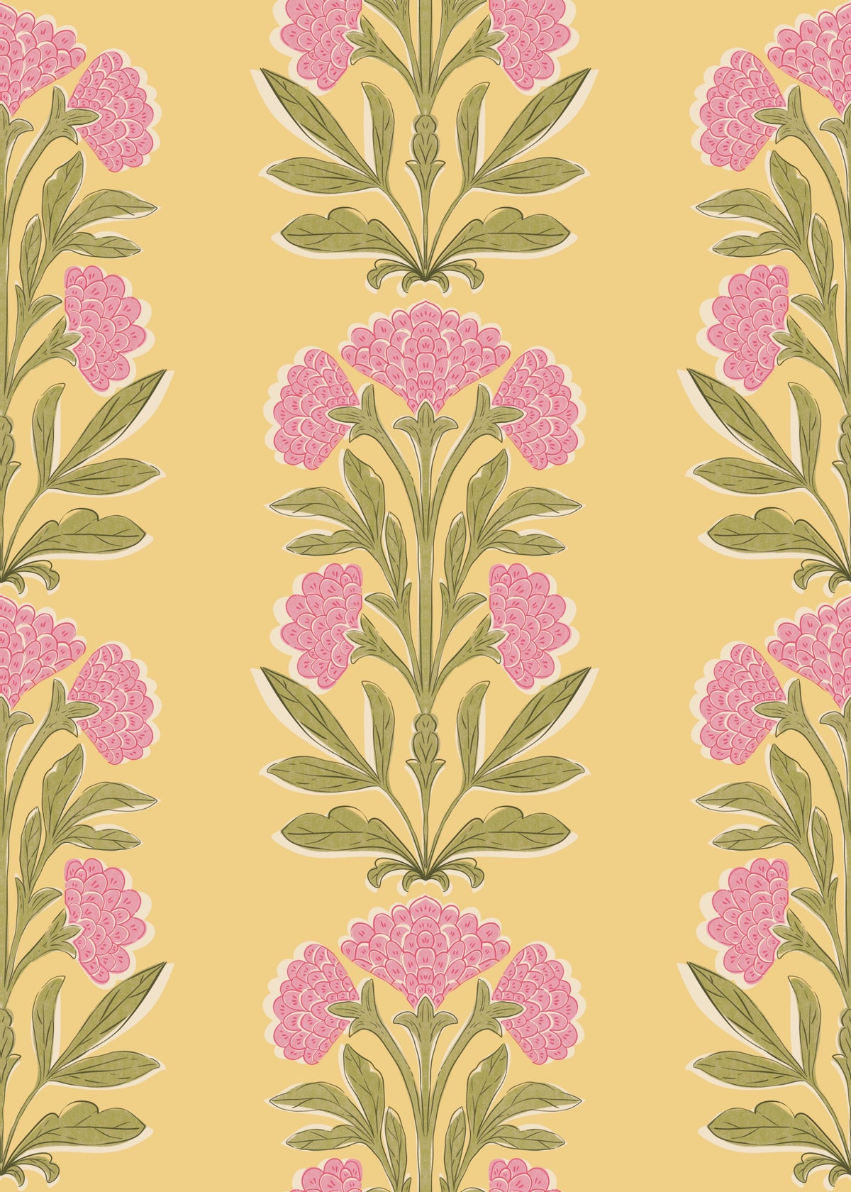Golden Mughal Bloom Wallpaper⁠ in your room — zoomed
