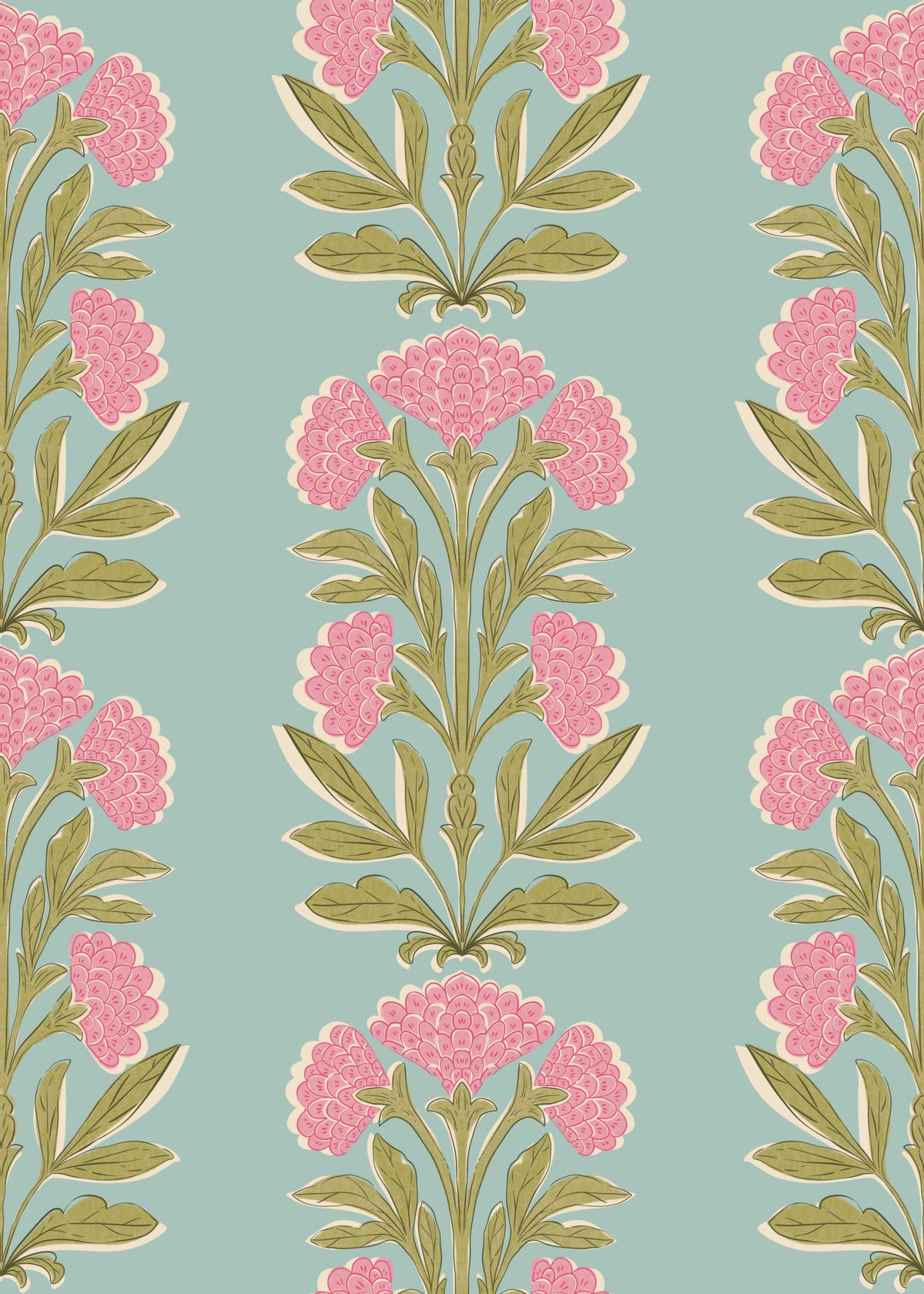 Mughal Bloom & Leaf Wallpaper⁠ in your room